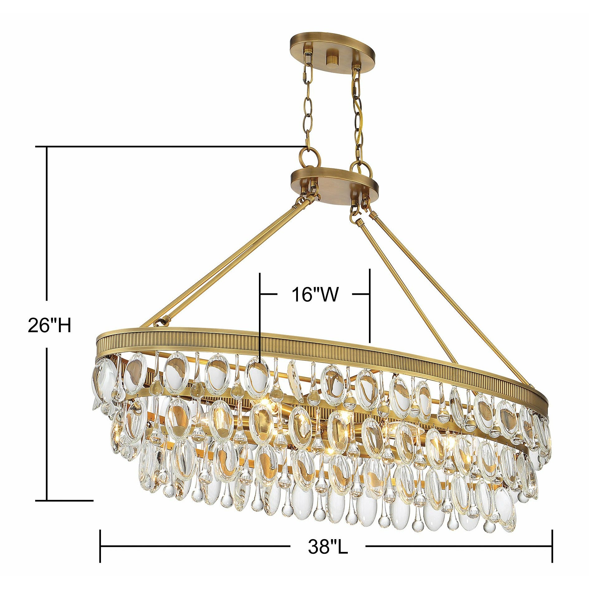 Windham Linear Suspension Warm Brass