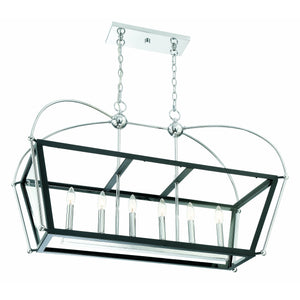 Dunbar Linear Suspension Matte Black w/ Polished Chrome Accents