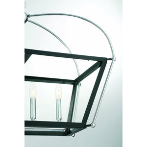 Dunbar Linear Suspension Matte Black w/ Polished Chrome Accents