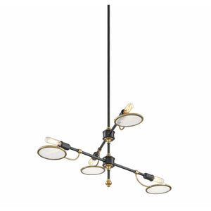 Oberyn Chandelier Vintage Black w/ Warm Brass