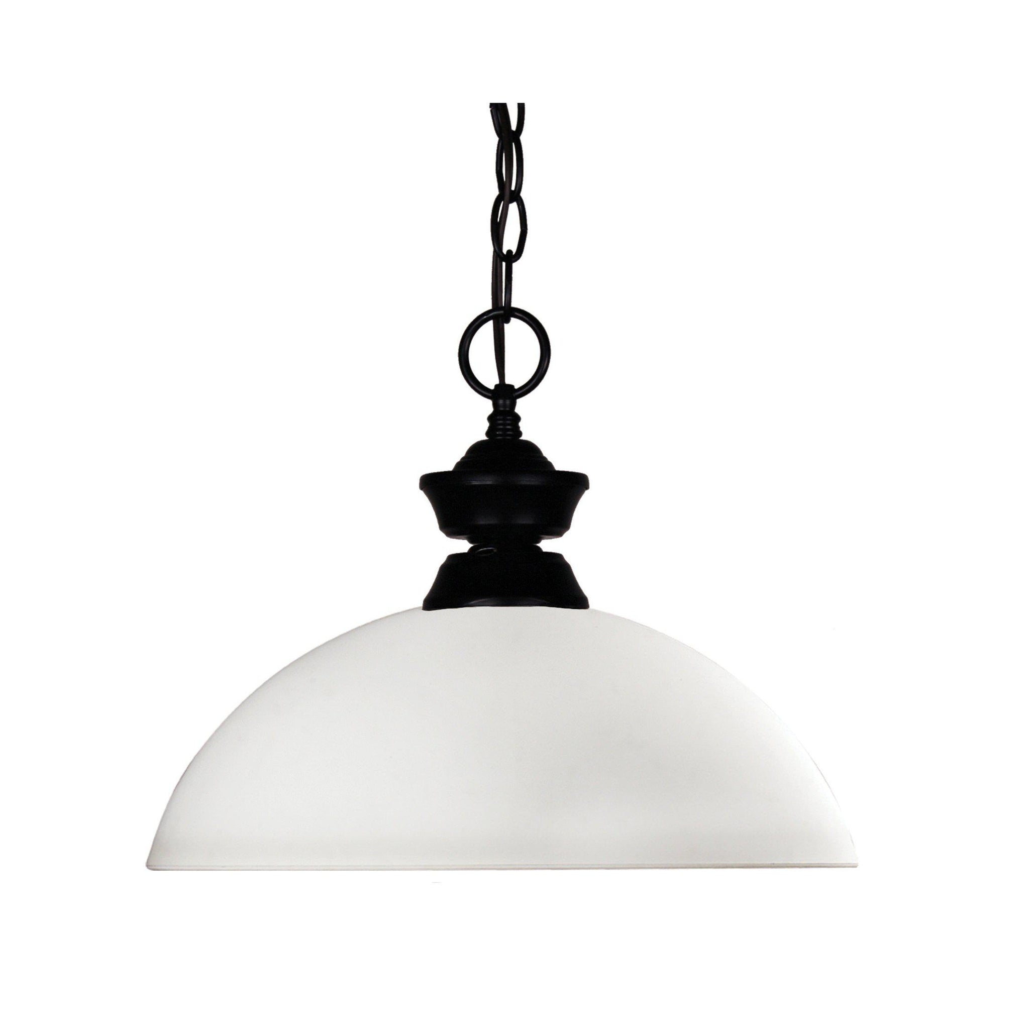 Pendant Light Matte Black | Dome Matte Opal