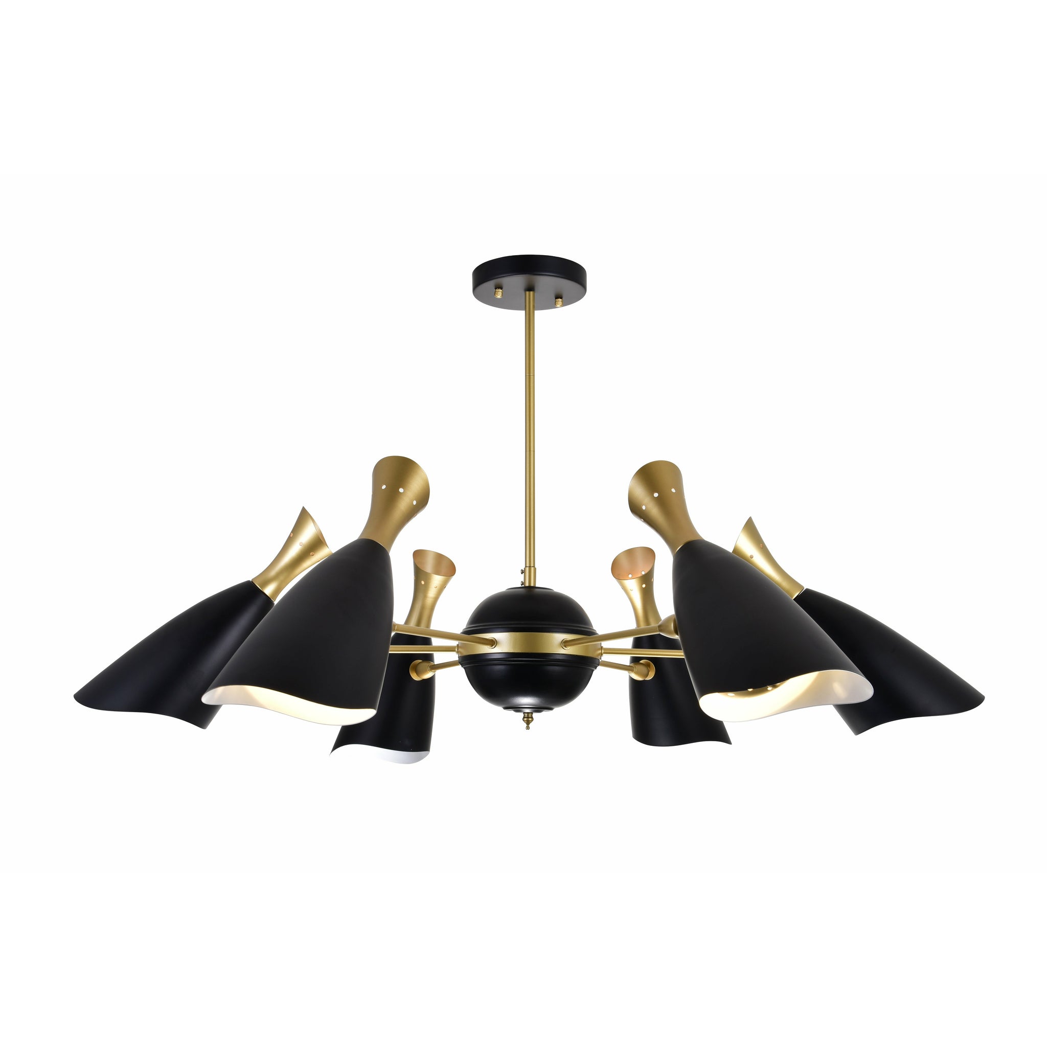 Rolin Chandelier Matte Black & Satin Gold