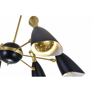 Rolin Chandelier Matte Black & Satin Gold