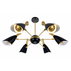 Rolin Chandelier Matte Black & Satin Gold