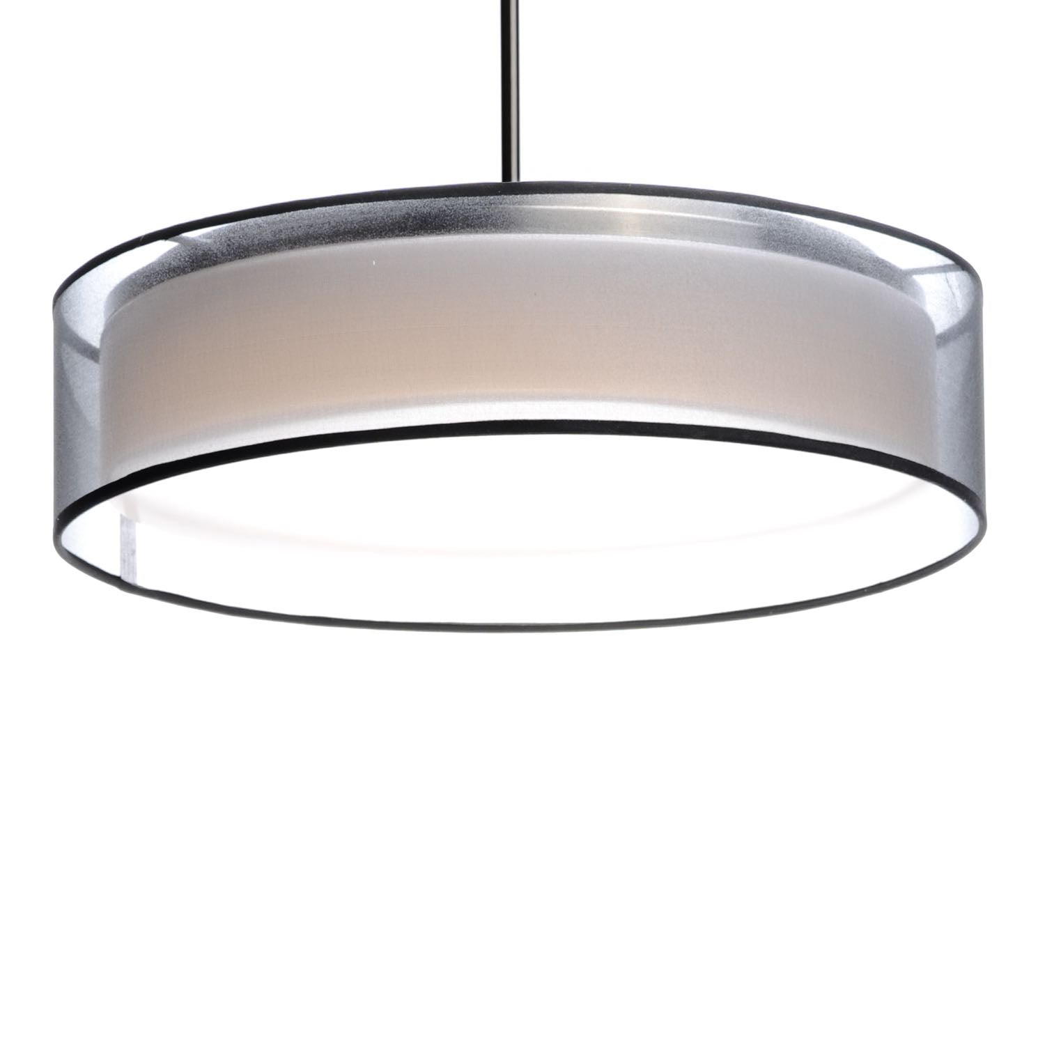 Prime Pendant Satin Nickel | Black Organza