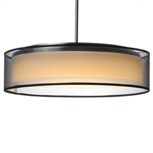 Prime Pendant Satin Nickel | Black Organza