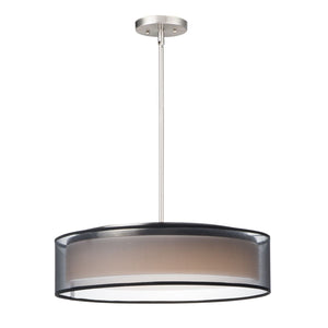 Prime Pendant Satin Nickel | Black Organza