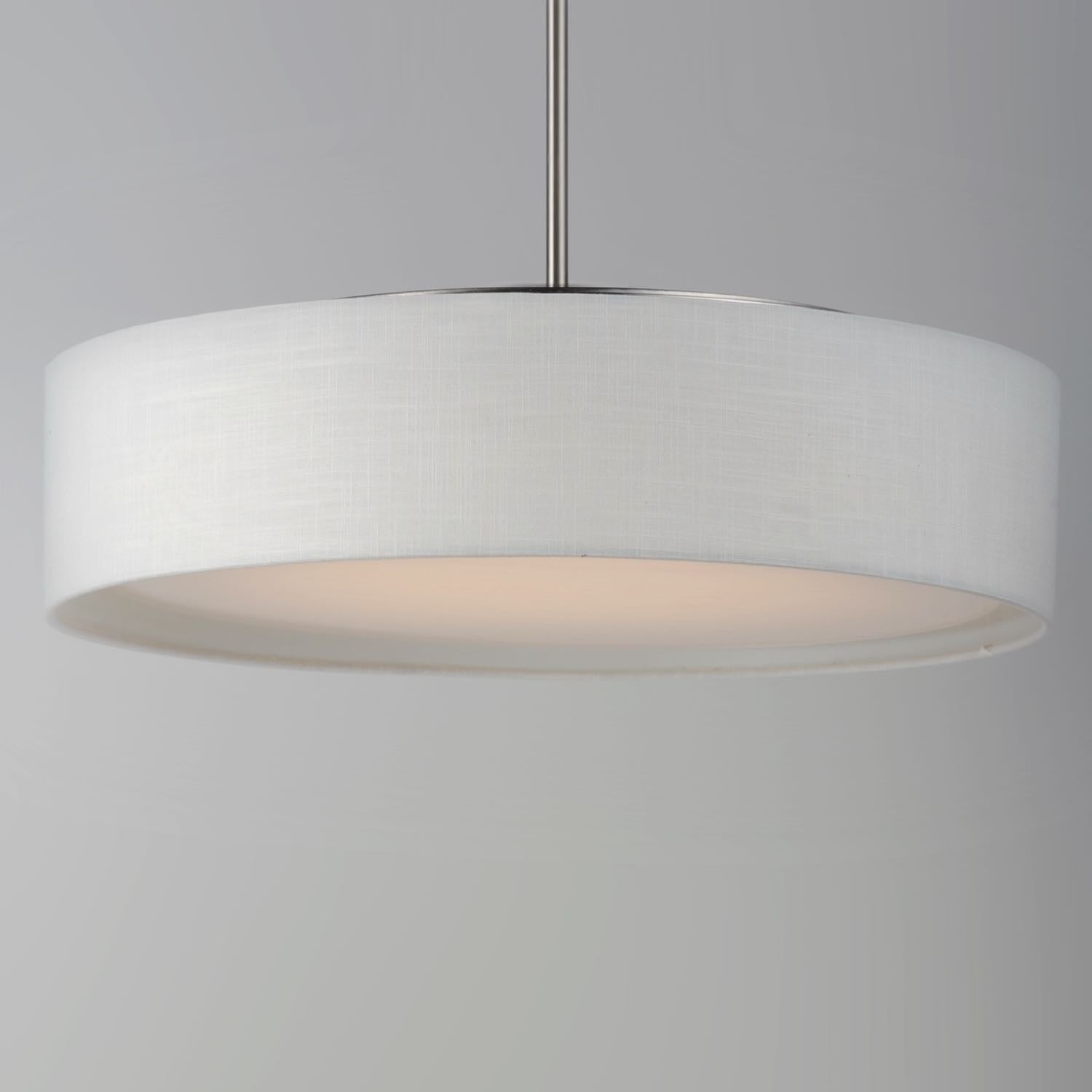 Prime Pendant Satin Nickel | White Linen