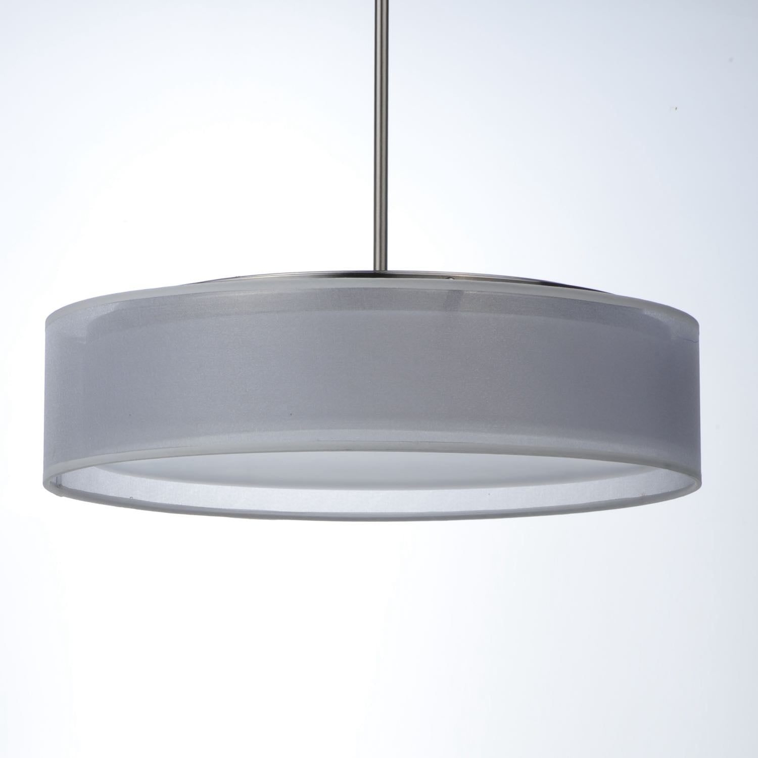 Prime Pendant Satin Nickel | White Organza