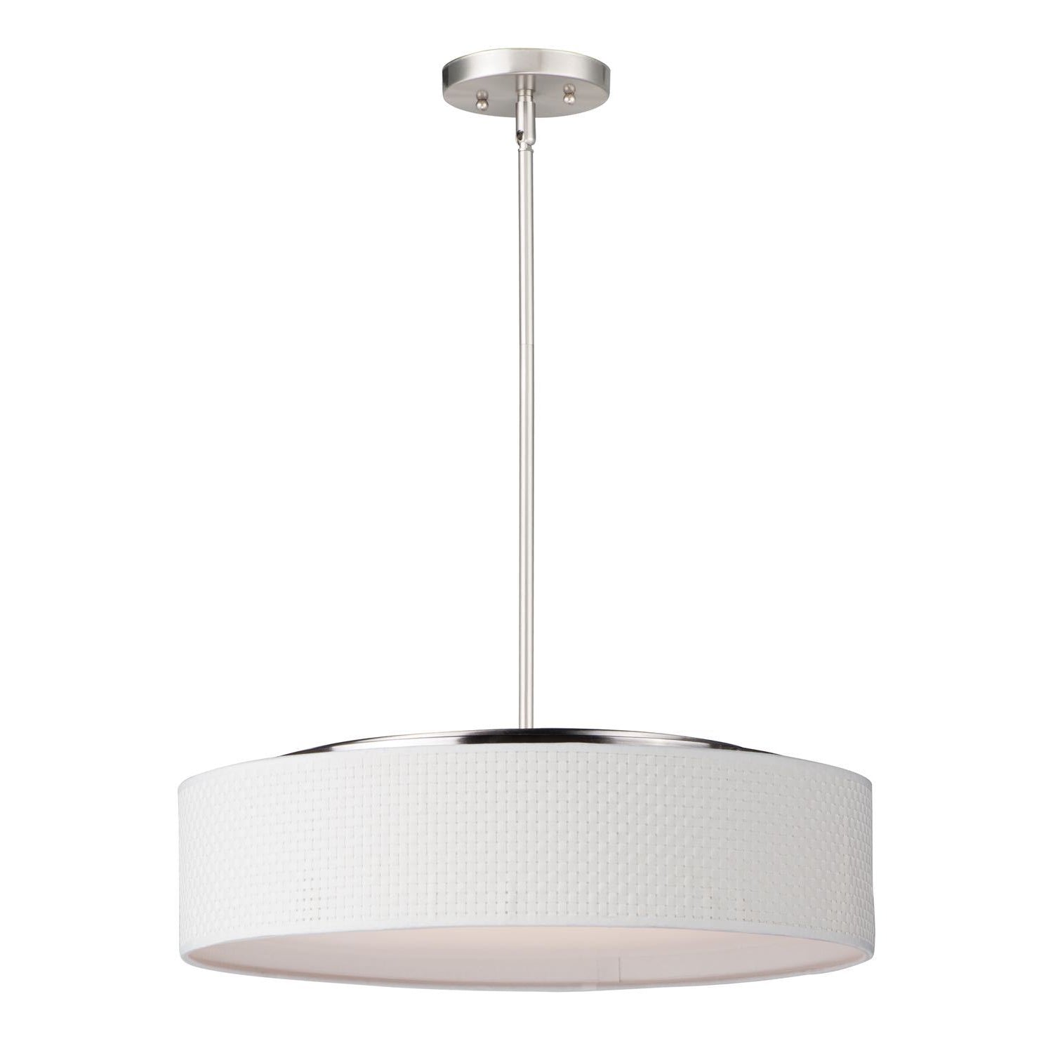 Prime Pendant Satin Nickel | White Weave