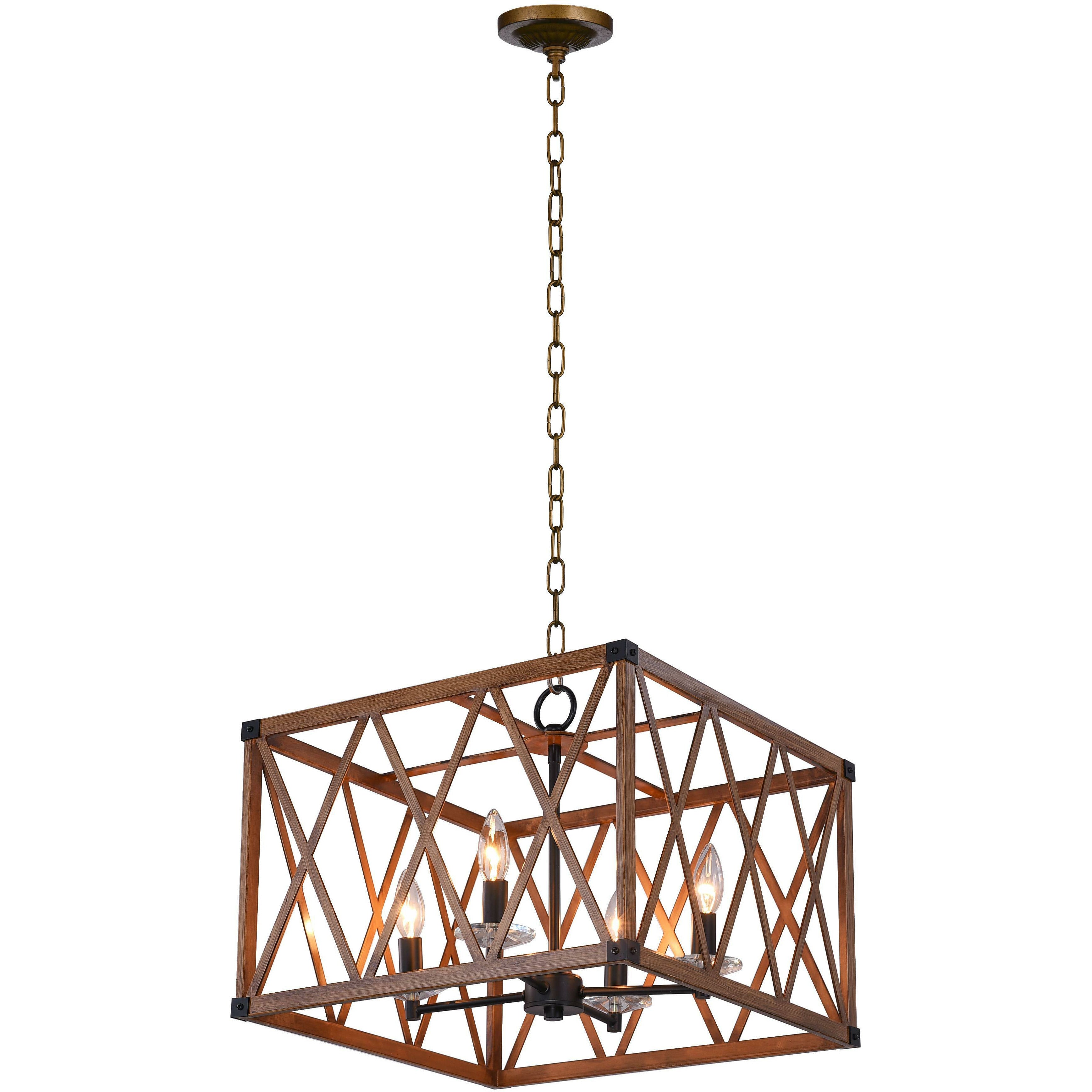 Marini Chandelier Wood Grain Brown