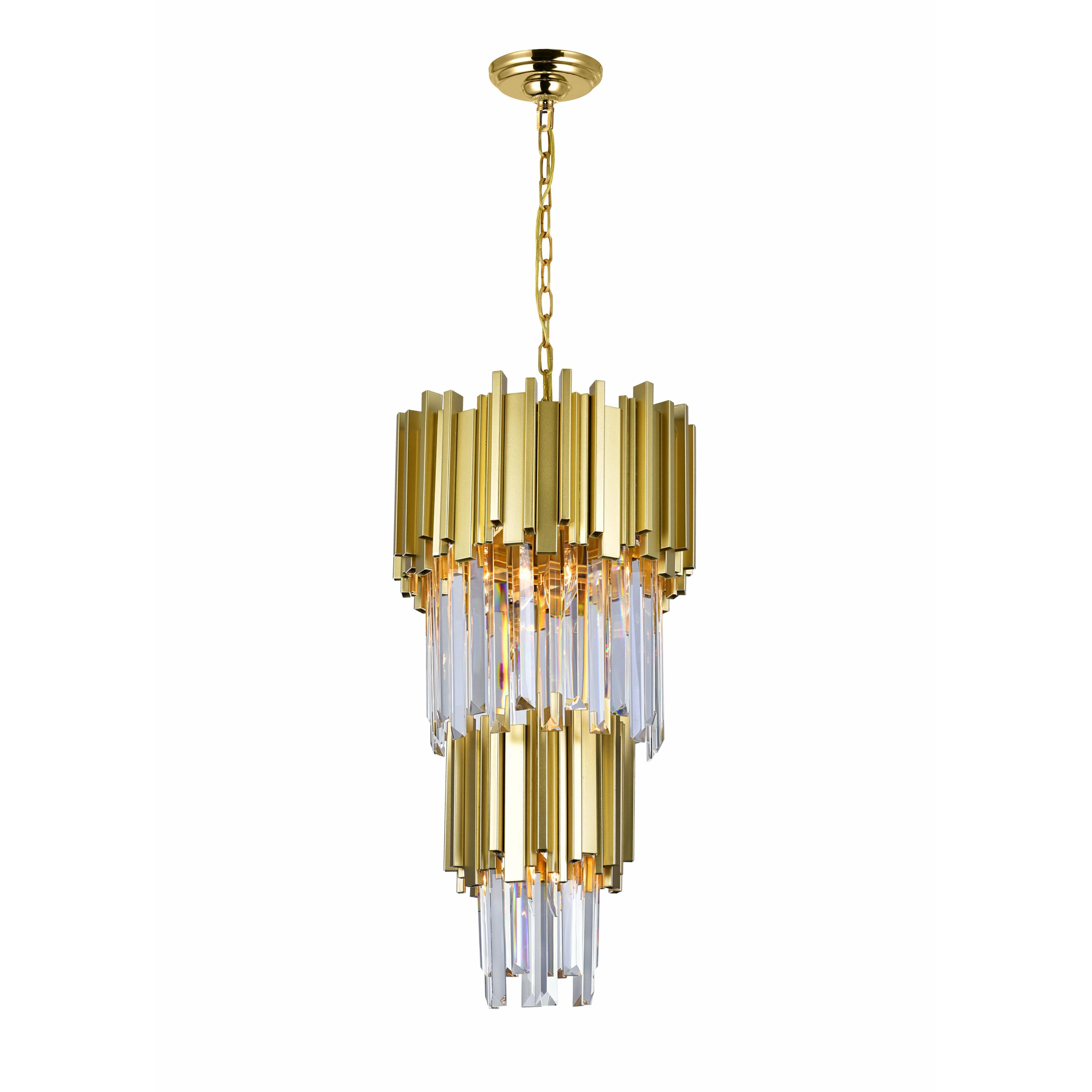 Deco Chandelier Medallion Gold