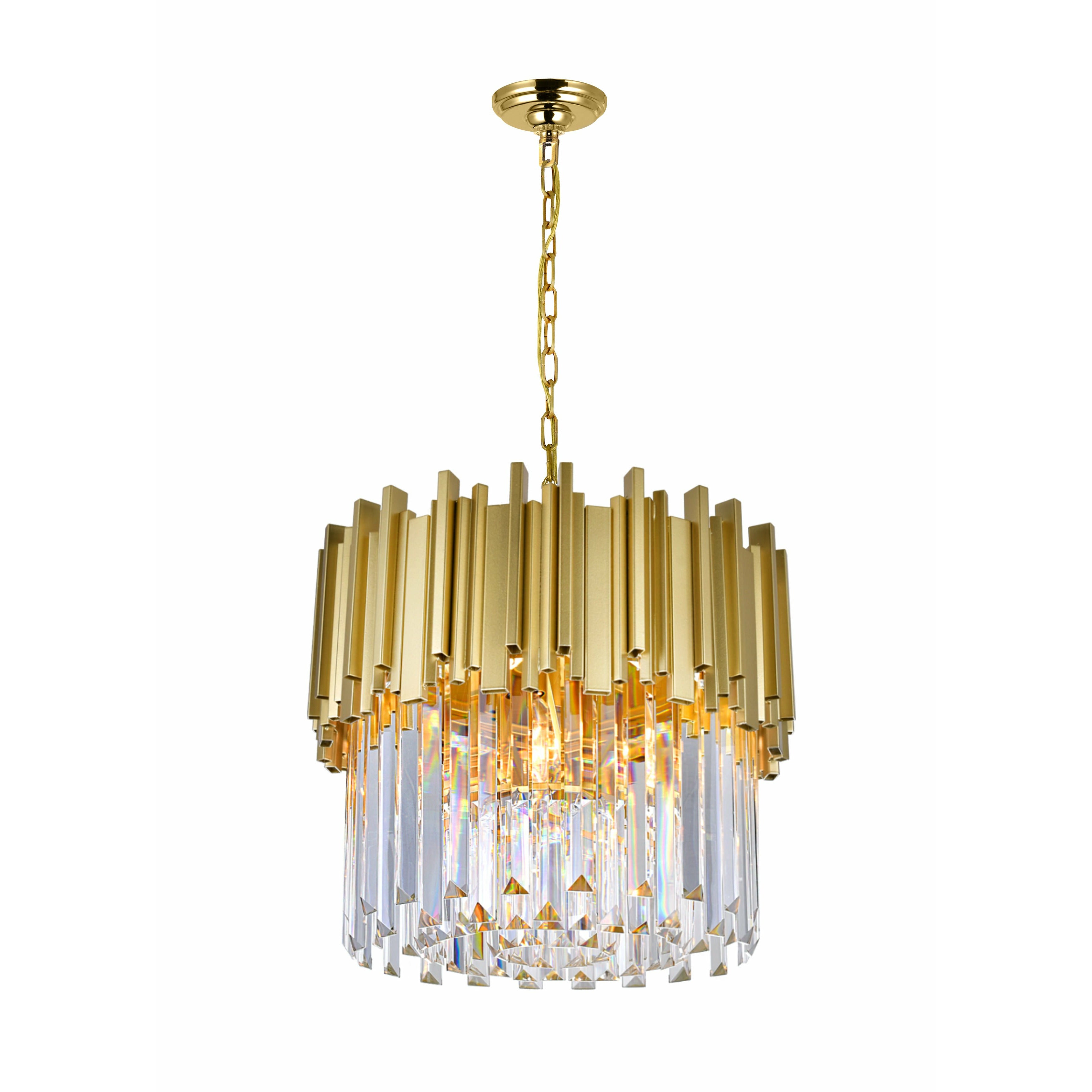 Deco Chandelier Medallion Gold