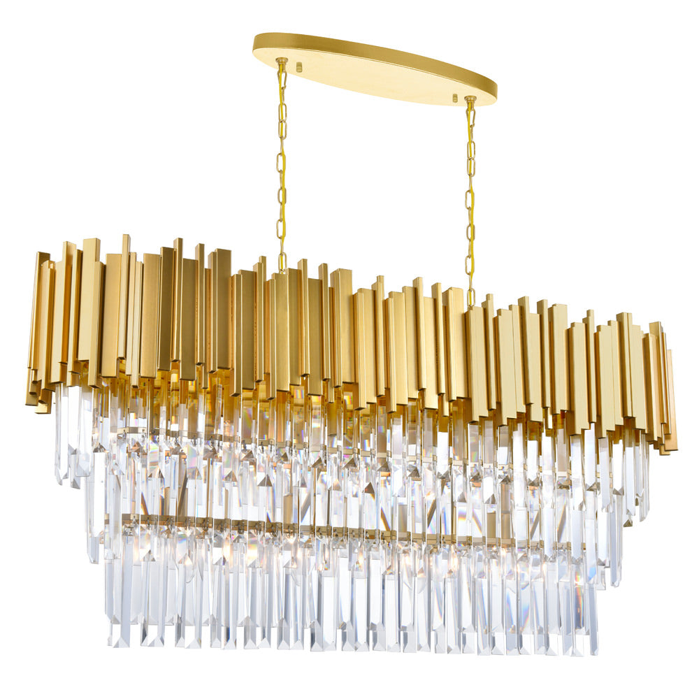 Deco Linear Suspension Medallion Gold