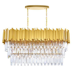 Deco Linear Suspension Medallion Gold