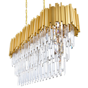 Deco Linear Suspension Medallion Gold