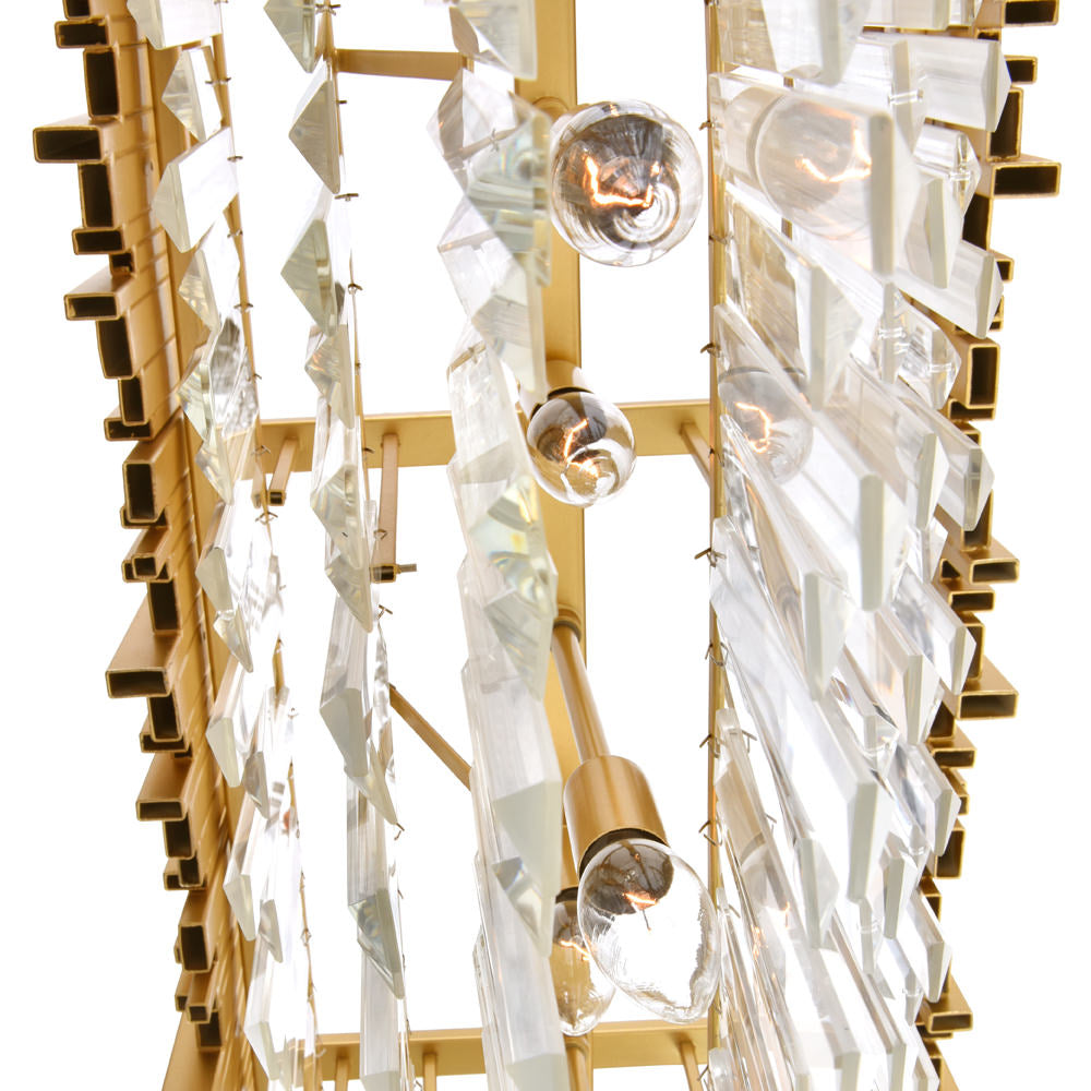 Deco Linear Suspension Medallion Gold