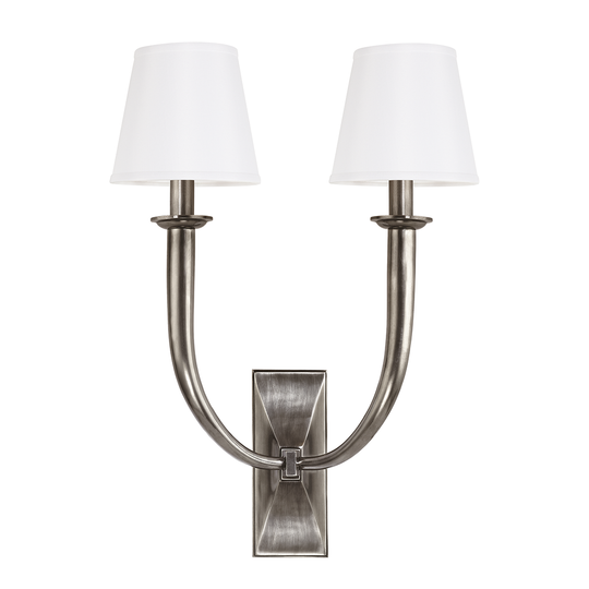 Vienna 2 Light Wall Sconce White Shade