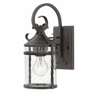 Casa Outdoor Wall Light Olde Black with Clear Seedy glass