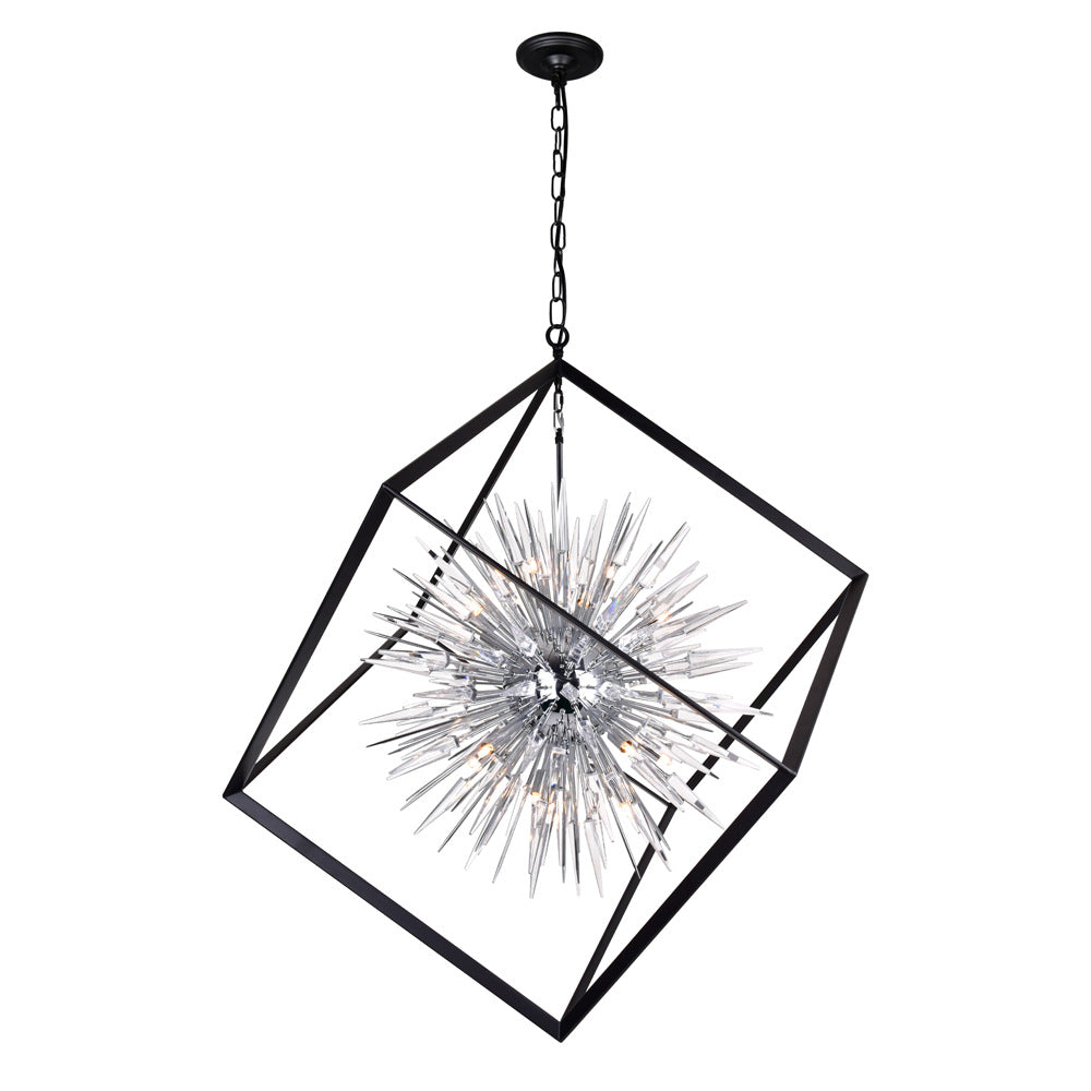 Starburst Chandelier Chrome & Black