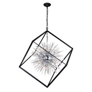 Starburst Chandelier Chrome & Black