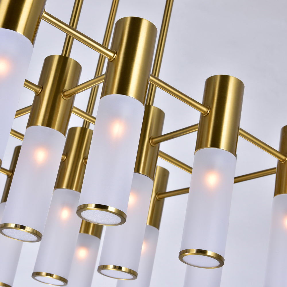 Pipes Chandelier Brass