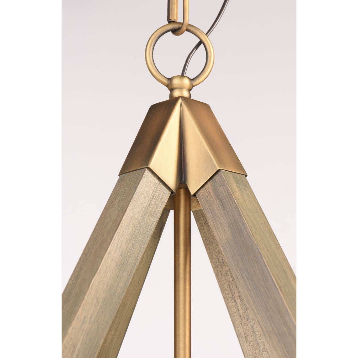 Vector Pendant Weathered Oak / Antique Brass