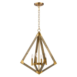 Vector Pendant Weathered Oak / Antique Brass