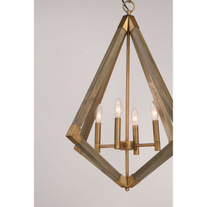 Vector Pendant Weathered Oak / Antique Brass