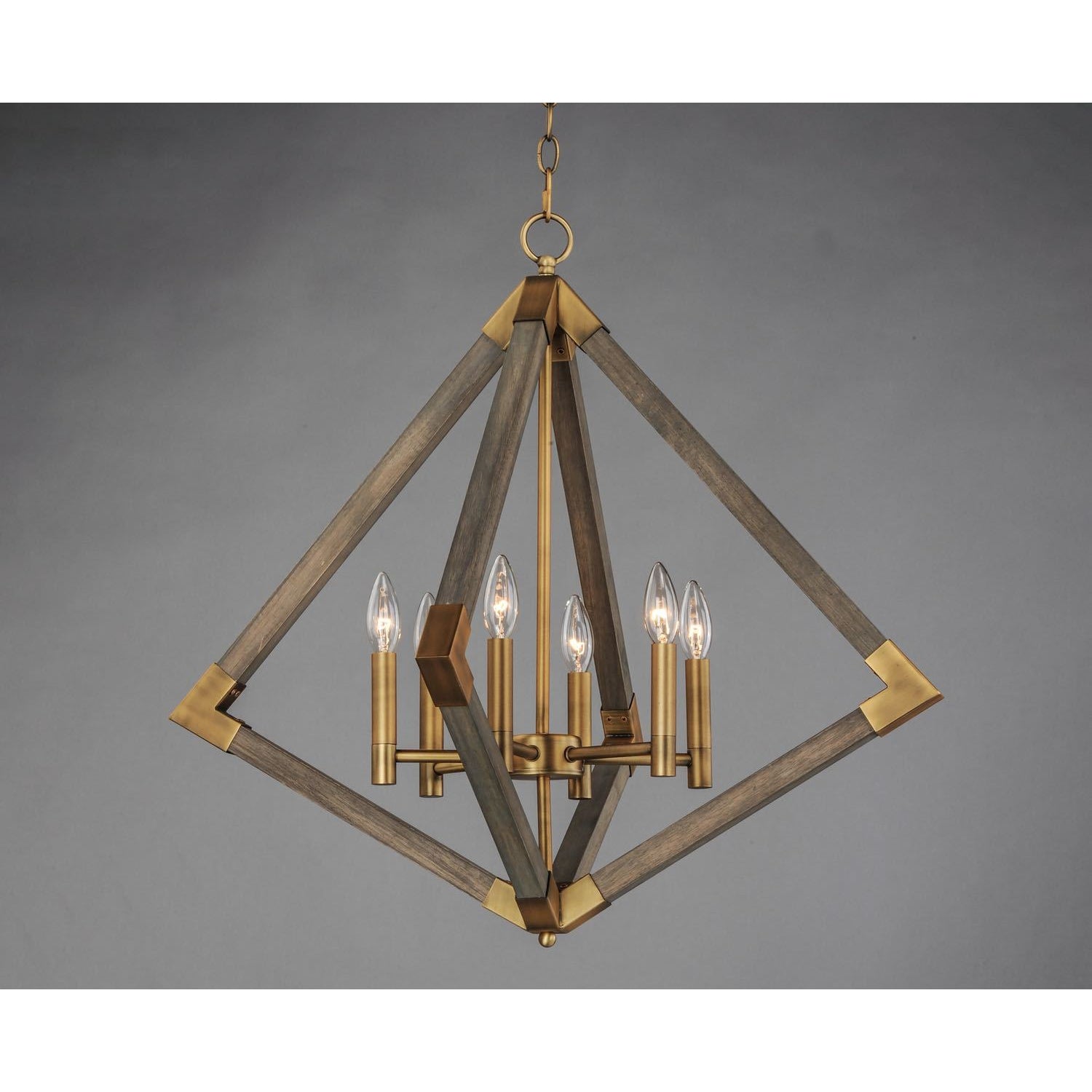 Vector Pendant Weathered Oak / Antique Brass