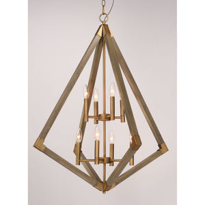 Vector Pendant Weathered Oak / Antique Brass