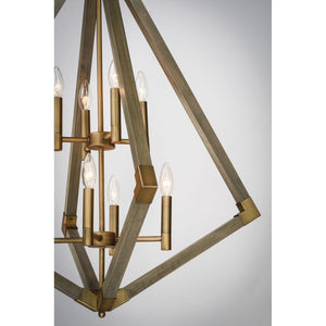 Vector Pendant Weathered Oak / Antique Brass