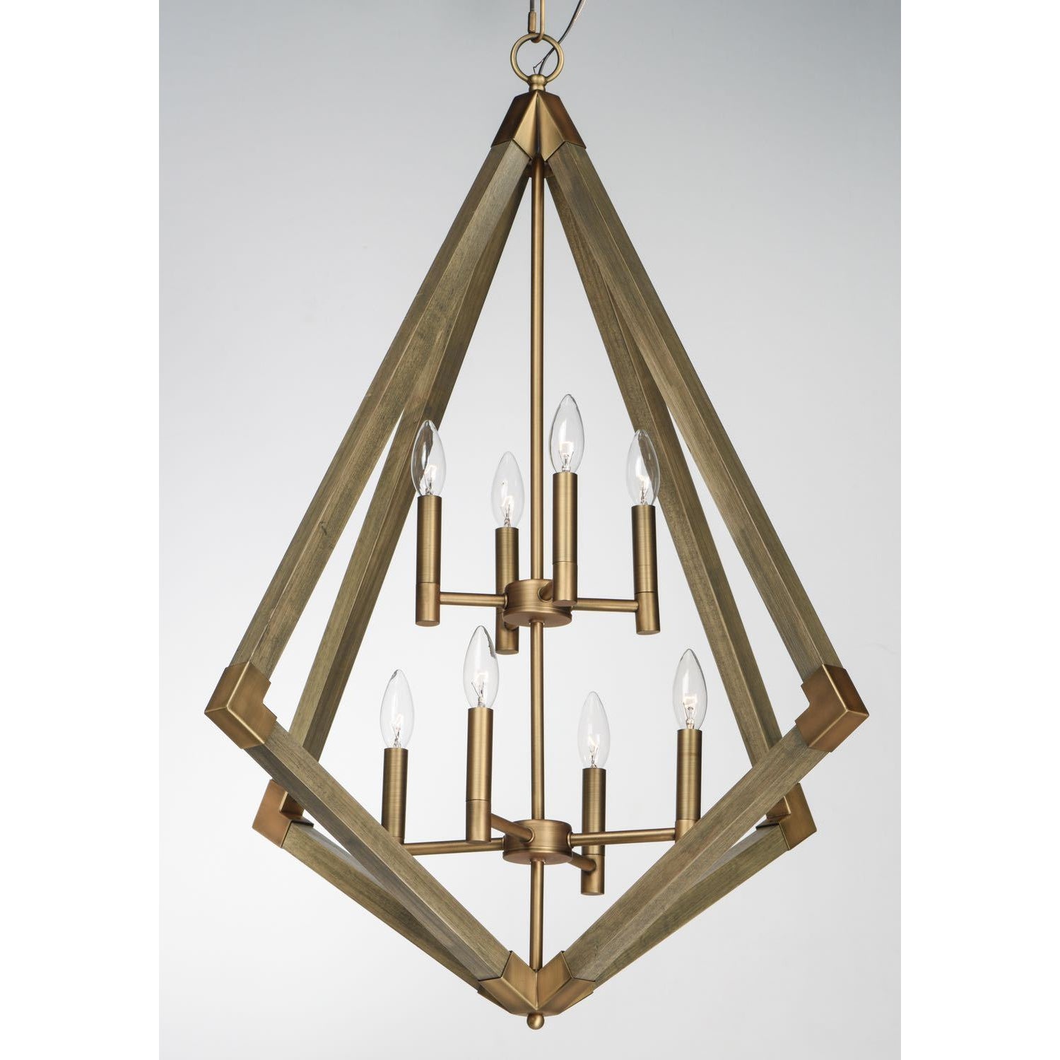 Vector Pendant Weathered Oak / Antique Brass