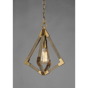 Vector Pendant Weathered Oak / Antique Brass