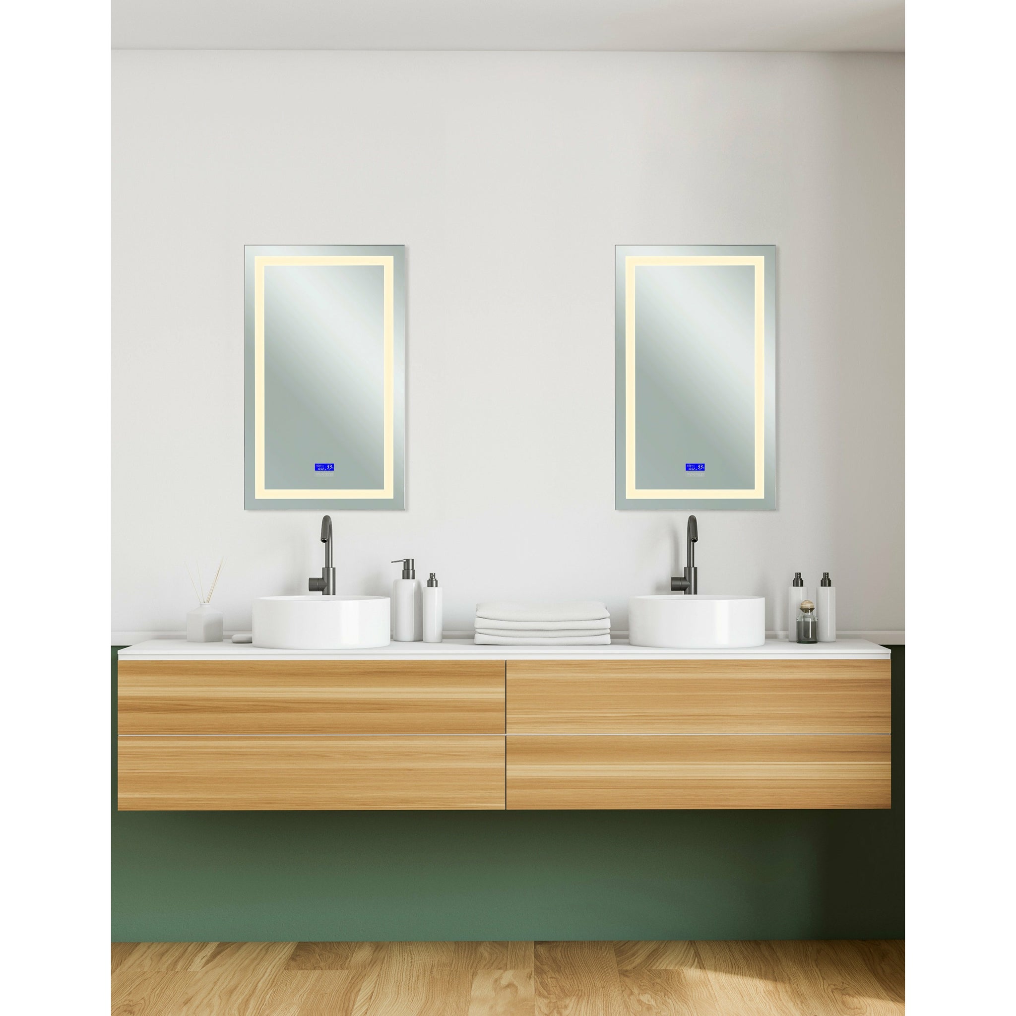 Abril Lighted Mirror Matte White