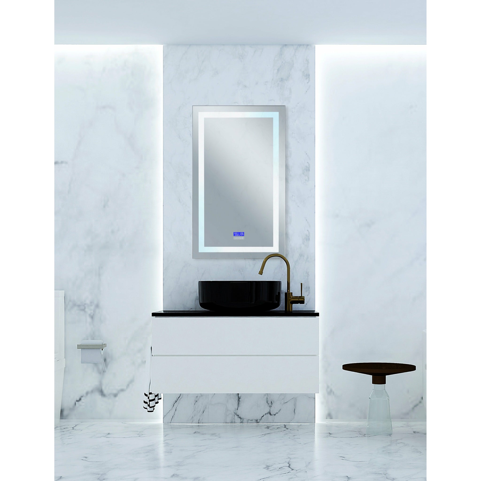 Abril Lighted Mirror Matte White