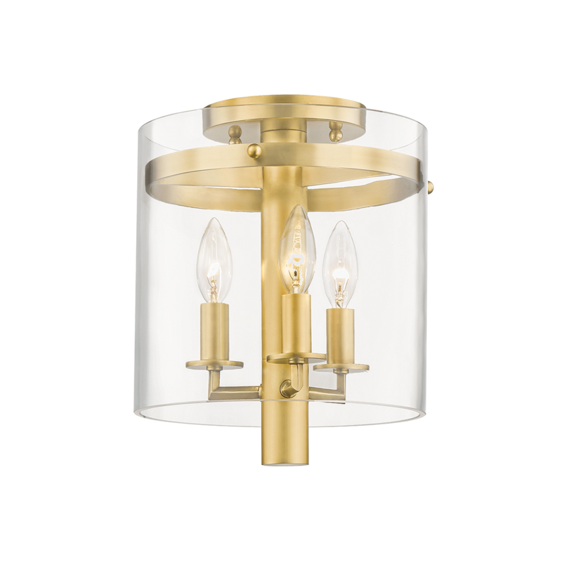 Baxter Flush Mount Aged Brass