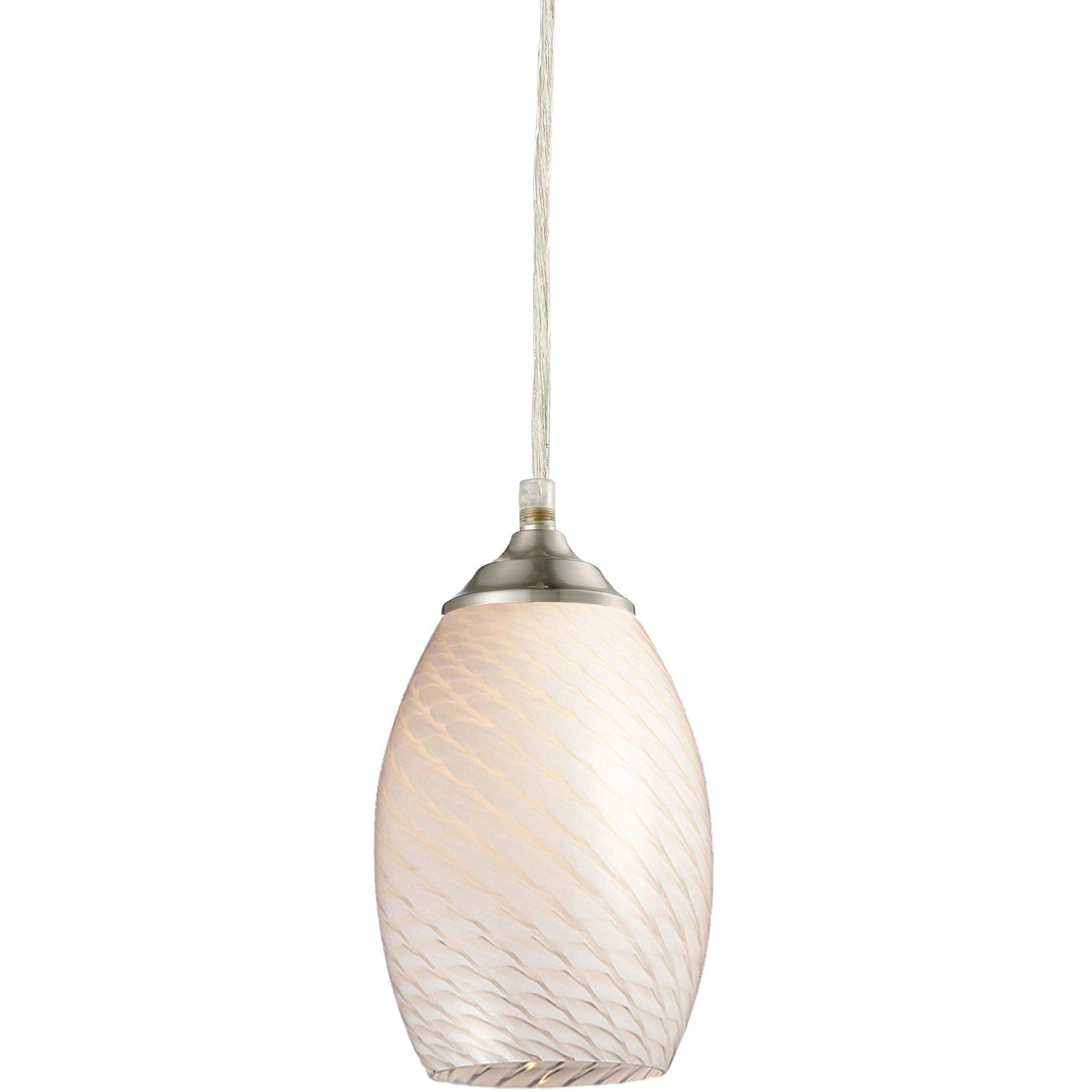 Jazz Mini Pendant Brushed Nickel | White