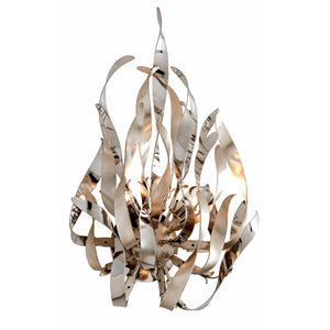 Graffiti Sconce Silver Leaf Polished Stainless