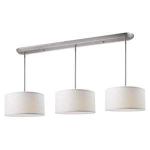 Albion Linear Suspension Brushed Nickel | White