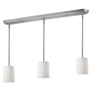 Albion Linear Suspension Brushed Nickel | White