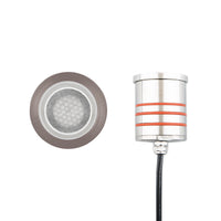 LED 2" 12V Round Low-Profile Top Inground Indicator Light with Hex Louver