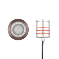 LED 2" 12V Round Beveled Top Inground Indicator Light with Hex Louver