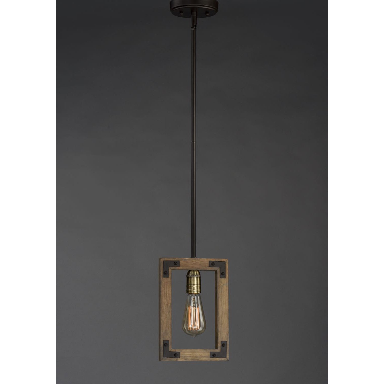 Lodge Mini Pendant Weathered Oak / Bronze