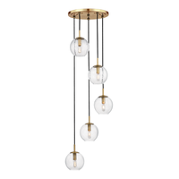 Rousseau 5 Light Pendant With Clear Glass