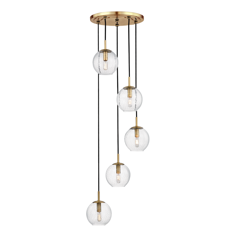 Rousseau 5 Light Pendant With Clear Glass