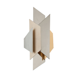 Modernist Sconce Pol Ss W Silver/Gold Leaf