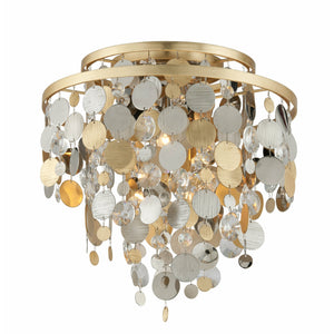 Ambrosia Flush Mount Gold Silver Leaf & Stainless