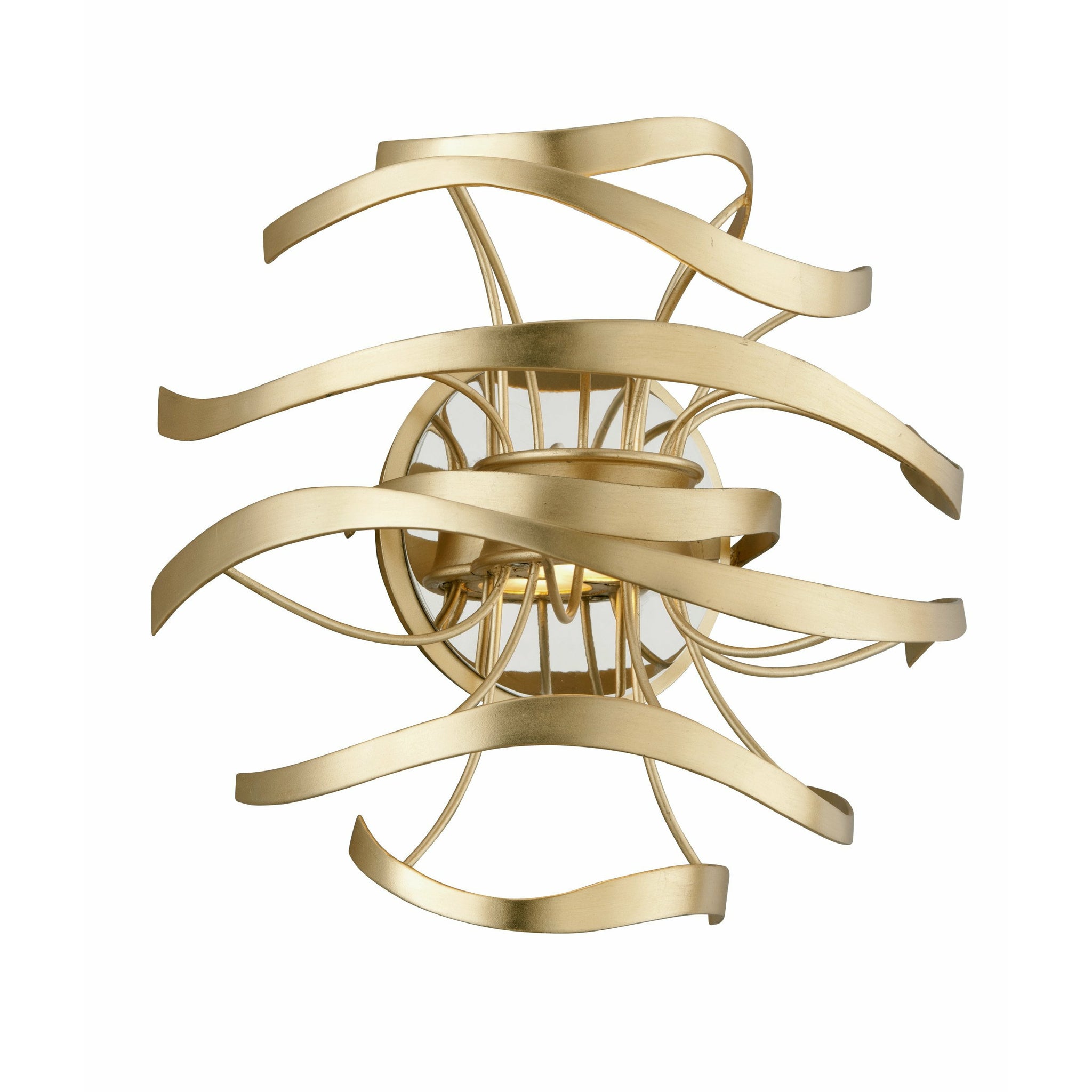 Calligraphy Sconce Gold Leaf W Polished Stainless
