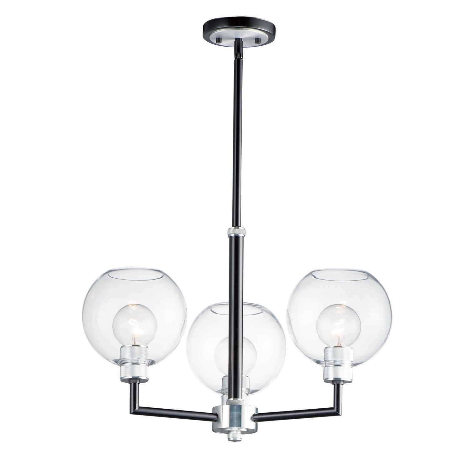 Vessel Chandelier Black / Brushed Aluminum